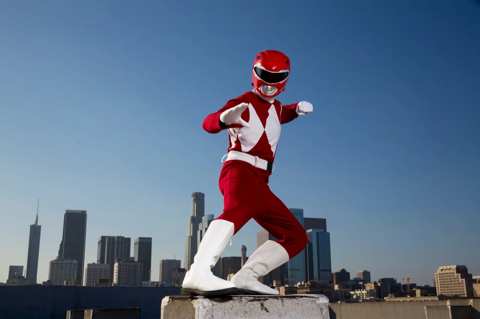 Red Power Hero party character in San Diego