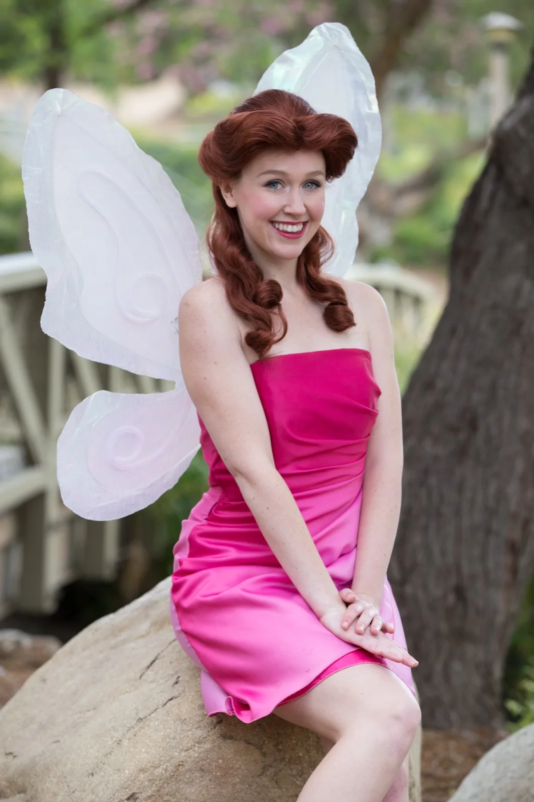 Pink Fairy party character in San Diego